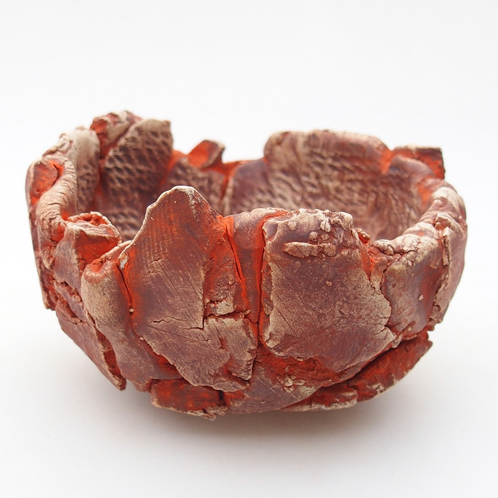 Keramisch Schelp 11 x 11 x 6,5 cm , kleur oranje