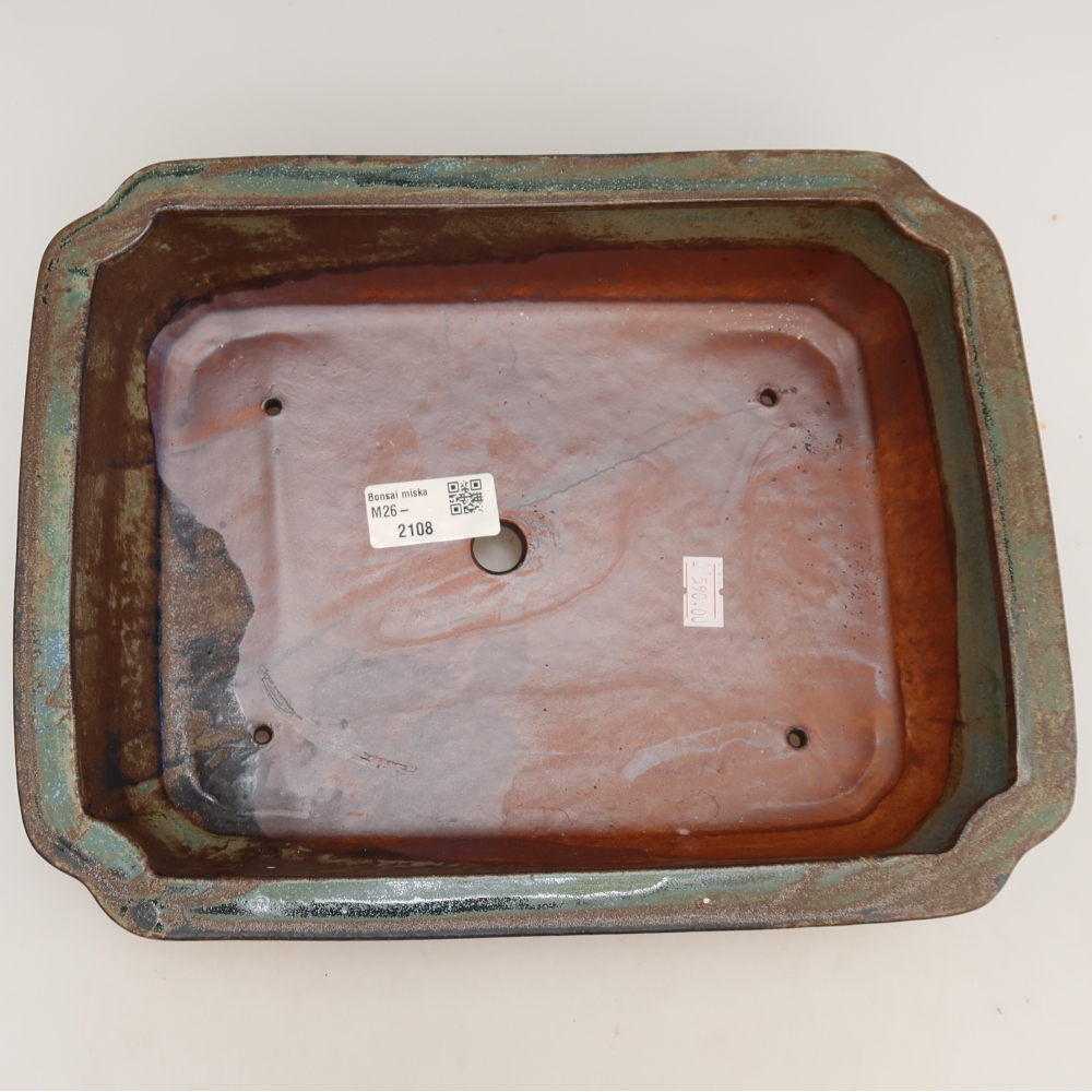 Keramische bonsaipot 27,5 x 21,5 x 7 cm, kleur bruin