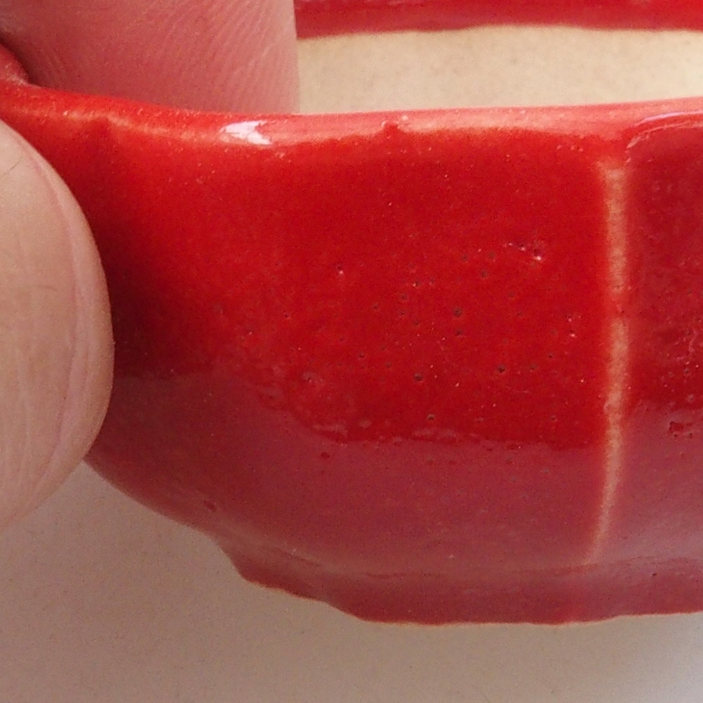 Mini bonsaischaal 6 x 5,5 x 2,5 cm, kleur rood