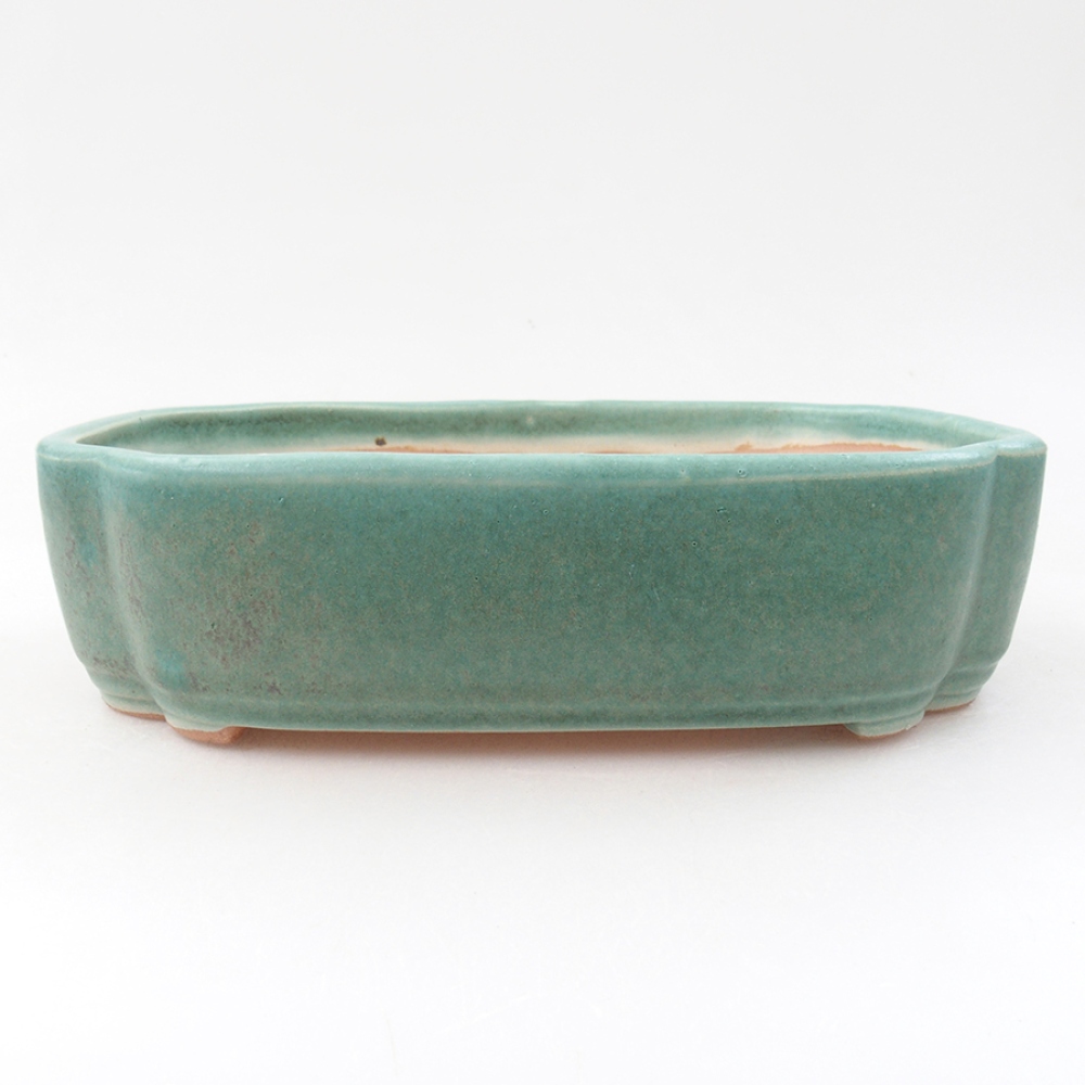 Bonsaischaal van keramiek 18 x 13 x 5 cm, groen