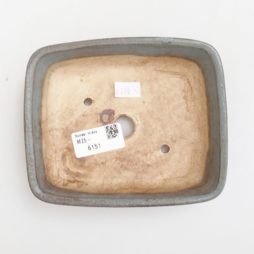 Bonsaischaal van keramiek 10 x 8,5 x 4 cm, bruin