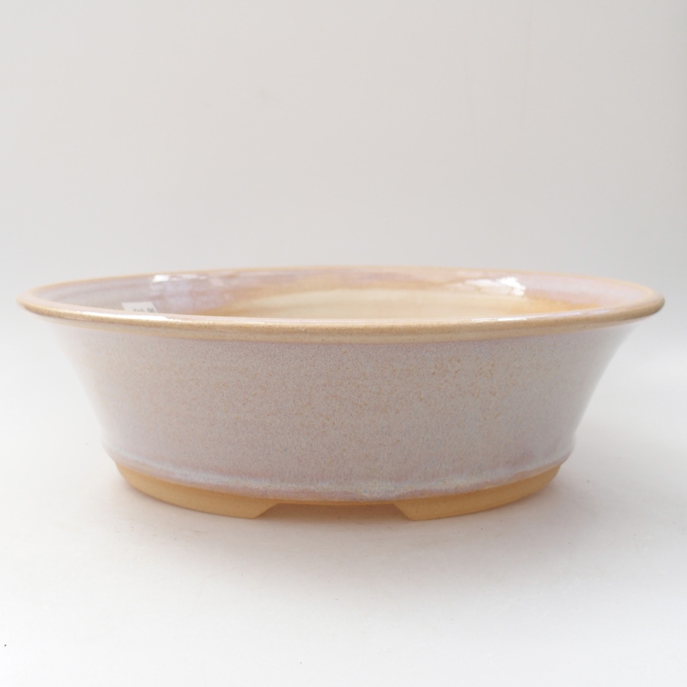 Bonsaischaal van keramiek 26,5 x 26,5 x 7,5 cm, kleur beige