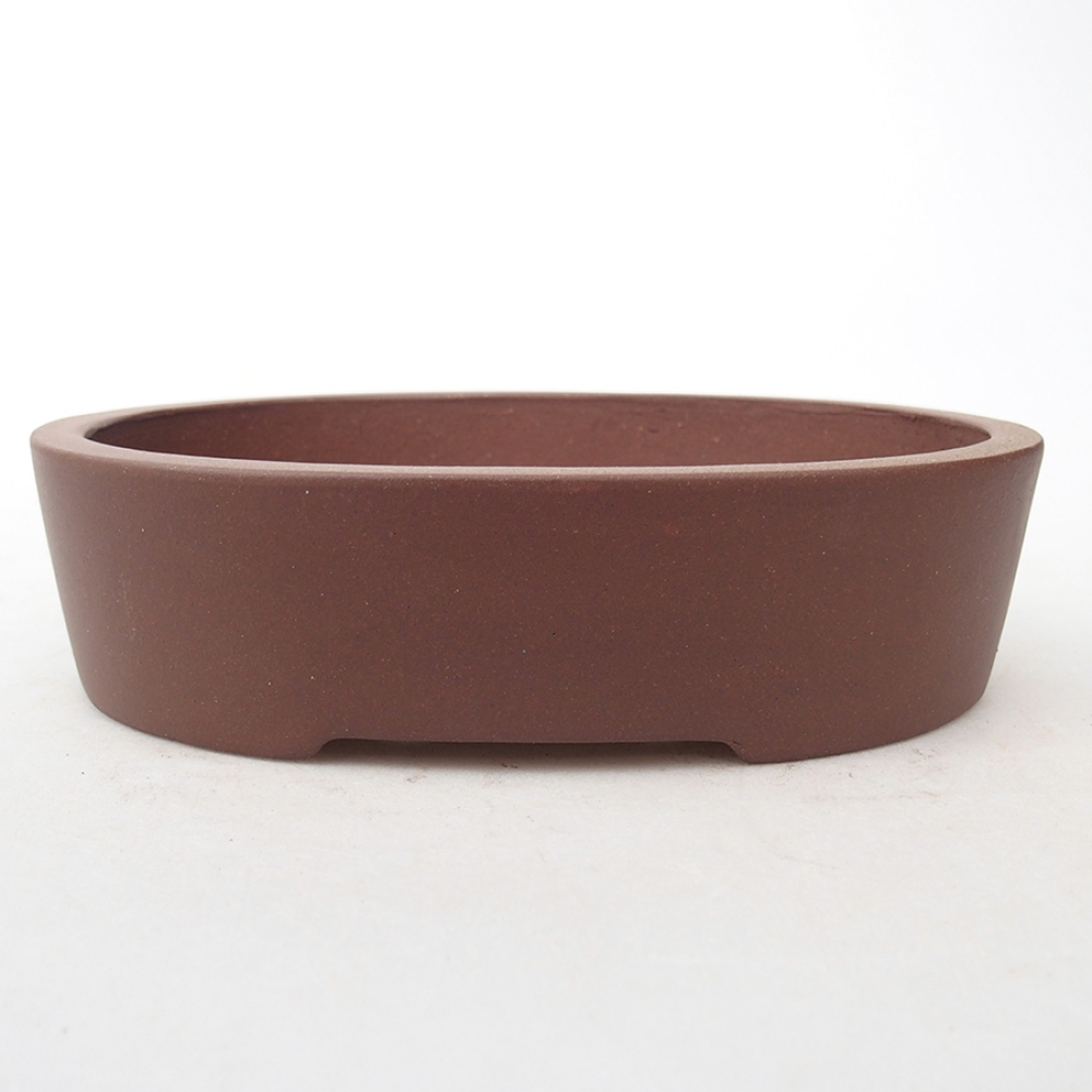Bonsaischaal van keramiek 15,5 x 11,5 x 4 cm, bruin