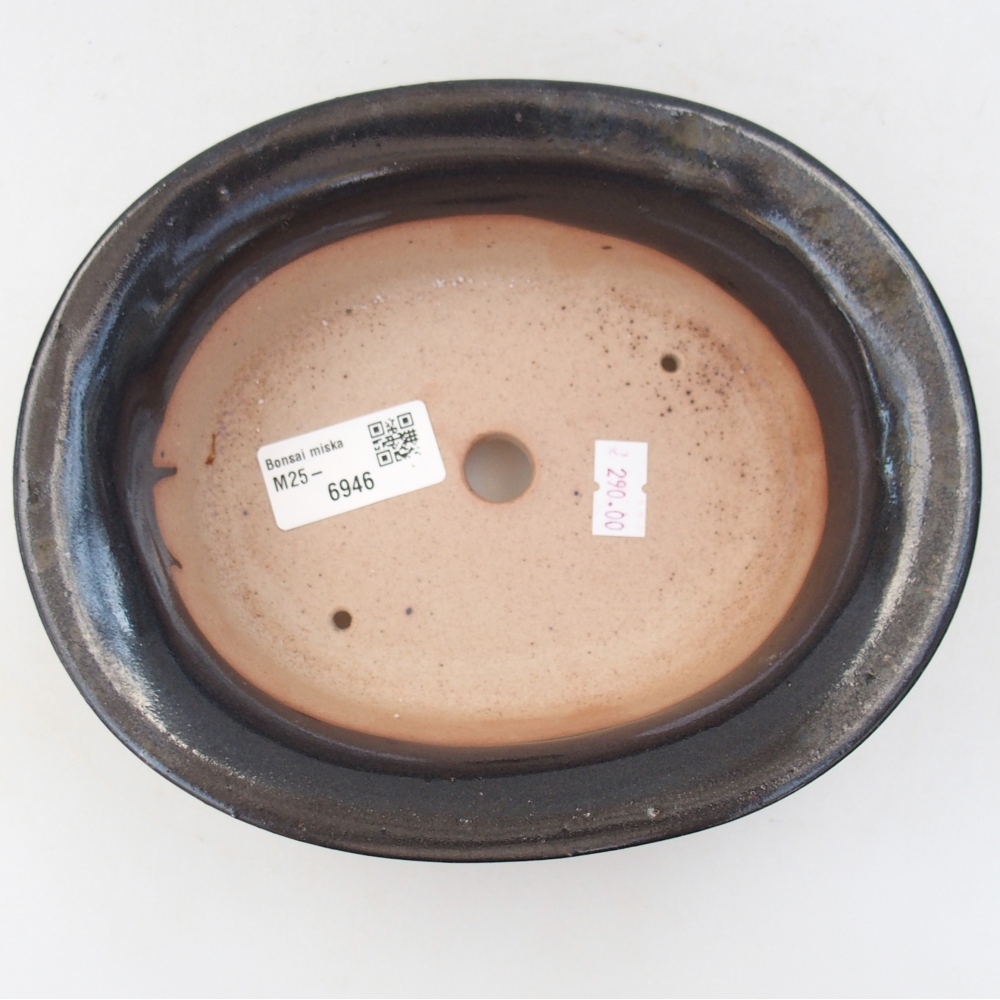 Bonsaischaal van keramiek 26 x 26 x 8 cm, kleur rood