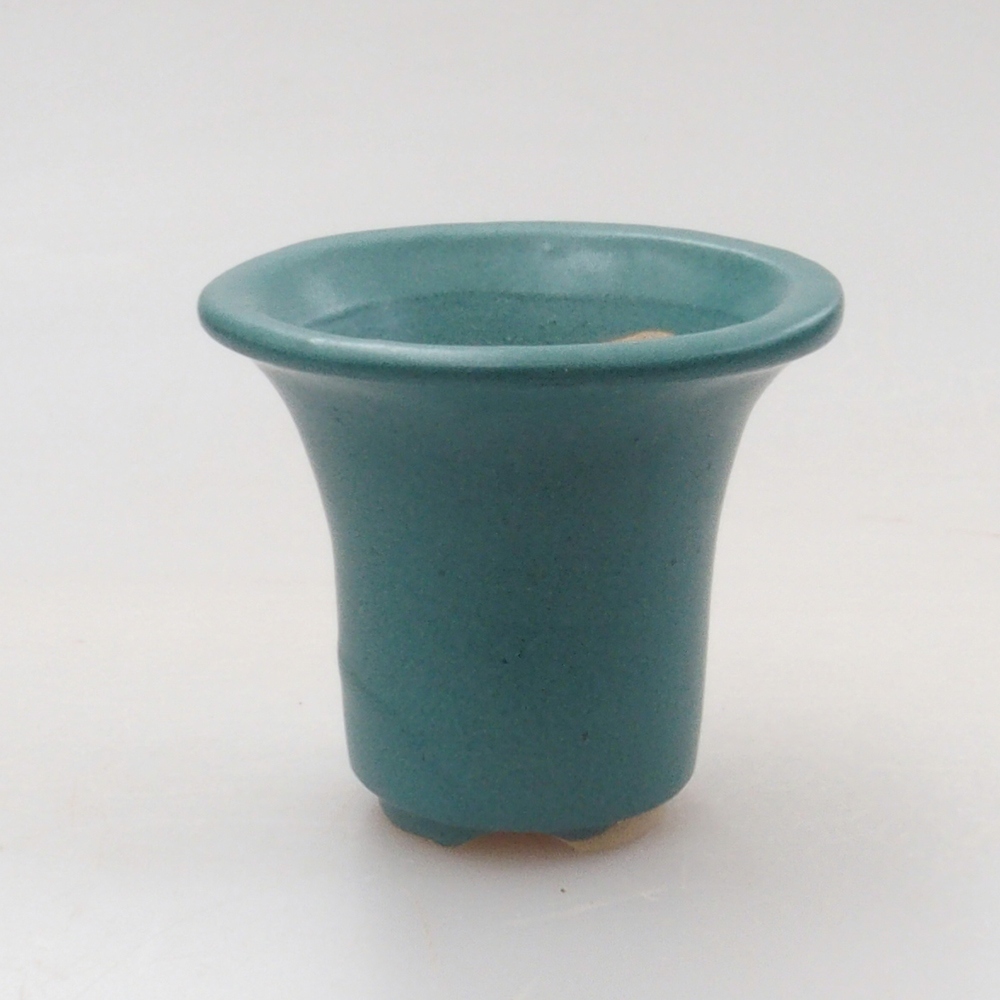 Bonsaischaal van keramiek 6,5 x 5,5 x 4 cm, kleur blauw