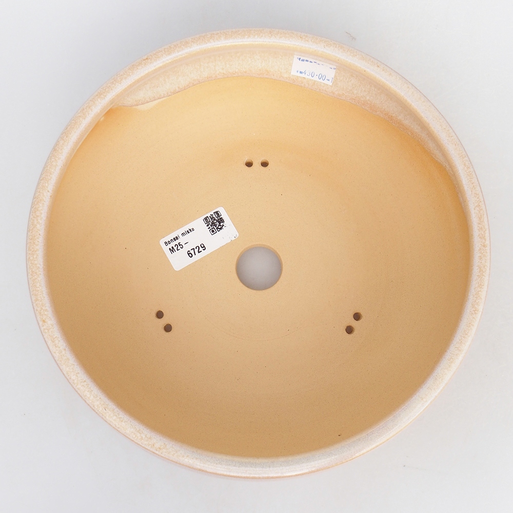 Bonsaischaal van keramiek 21,5 x 21,5 x 7,5 cm, kleur beige