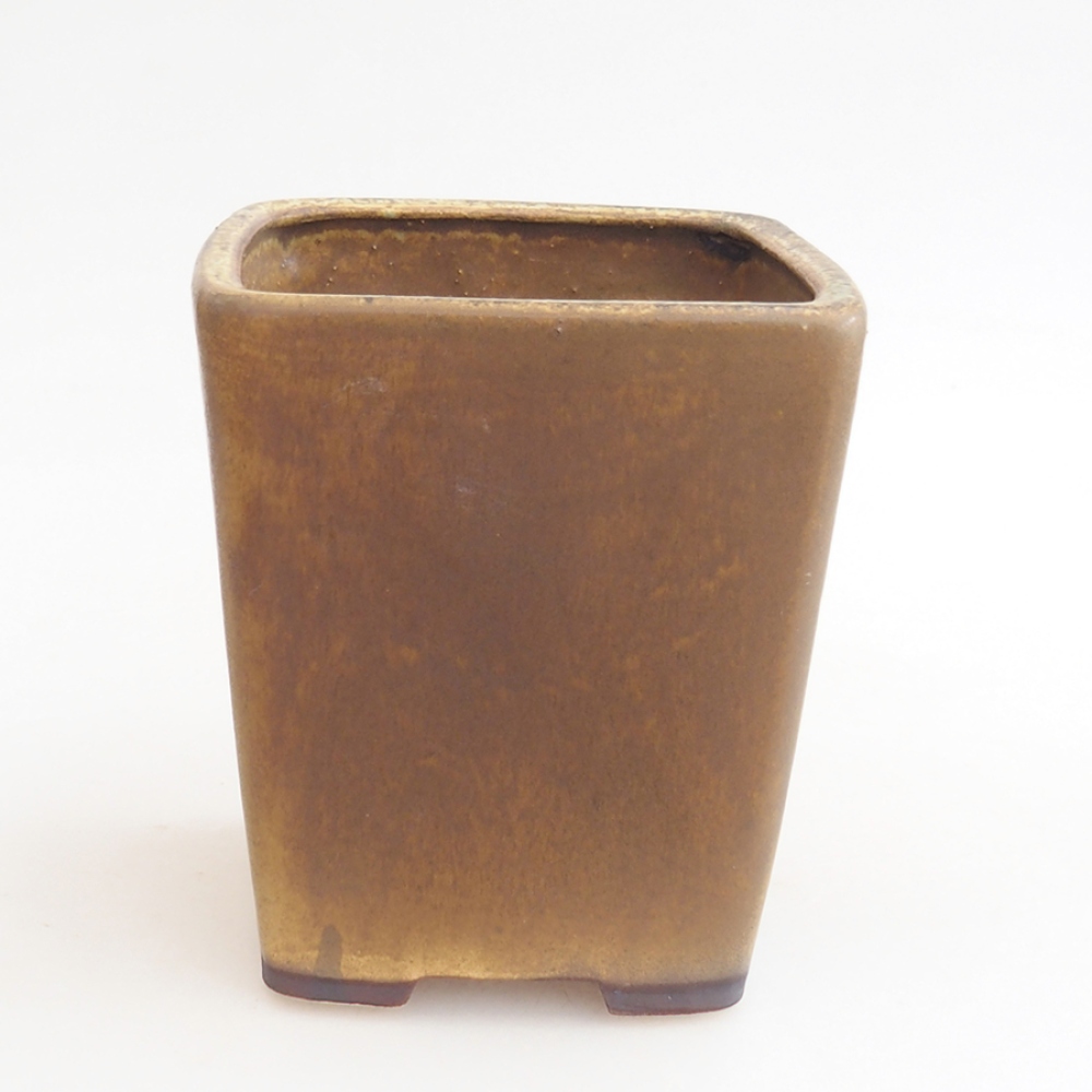 Bonsaischaal van keramiek 10 x 10 x 12 cm, bruin