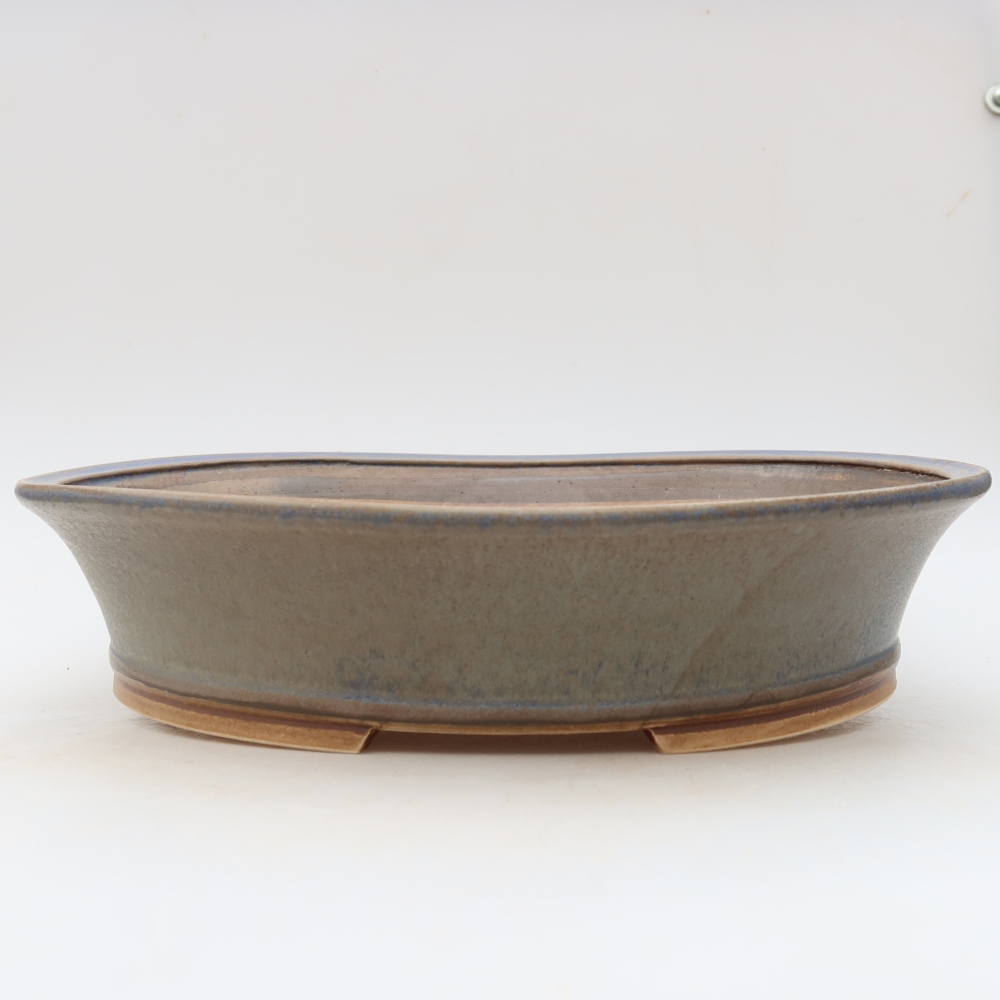 Bonsaischaal van keramiek 26,5 x 24 x 5,5 cm, kleur blauw