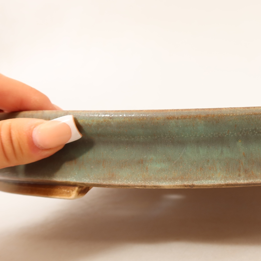 Keramische bonsaipot 30,5 x 26,5 x 4 cm, kleur groen