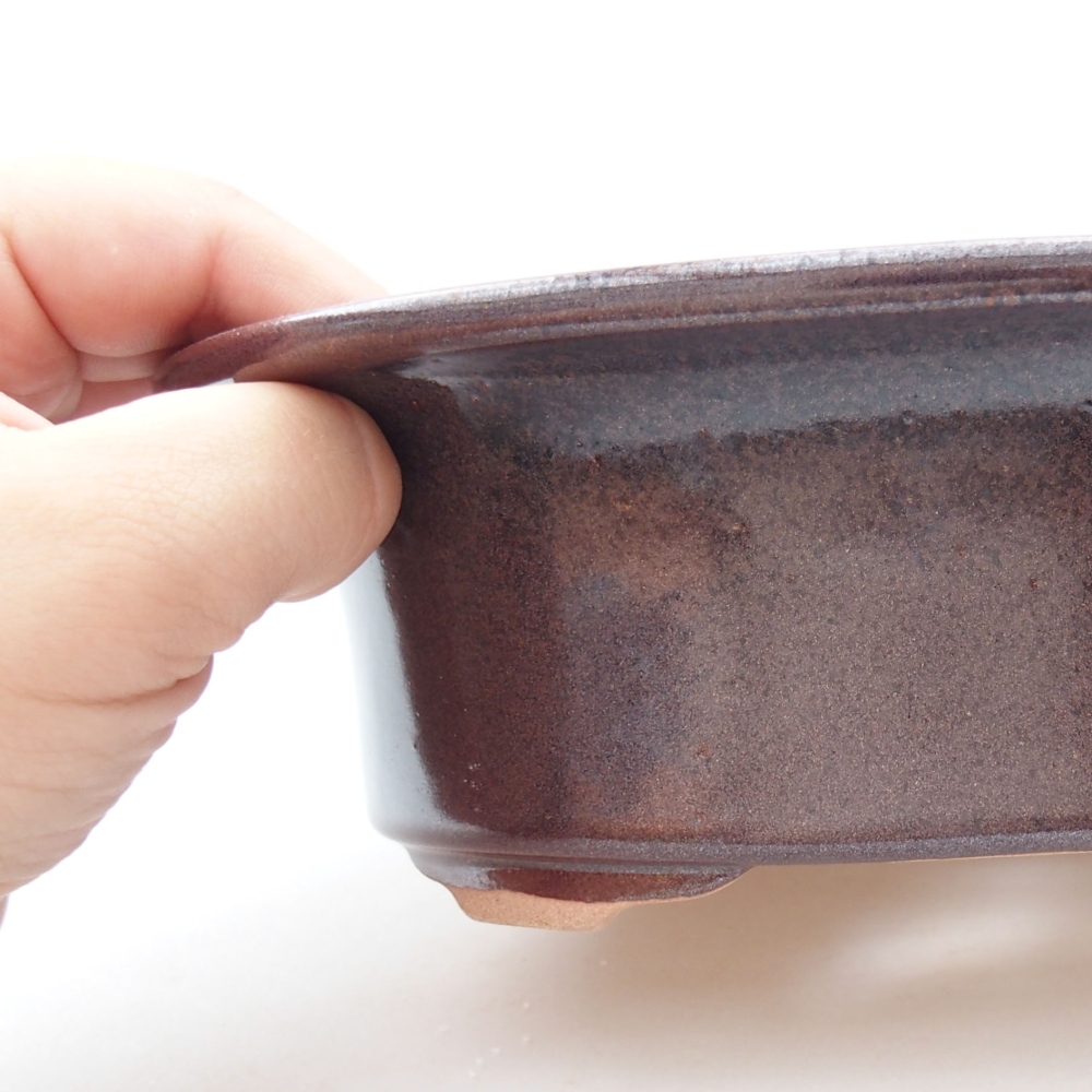 Bonsaischaal van keramiek 22 x 17 x 5 cm, groen