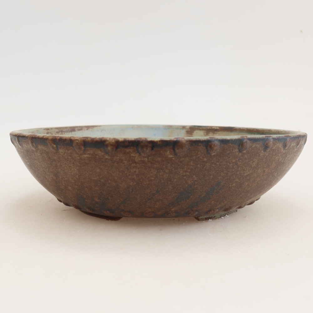 Bonsaischaal van keramiek 17,5 x 17,5 x 4,5 cm, bruin