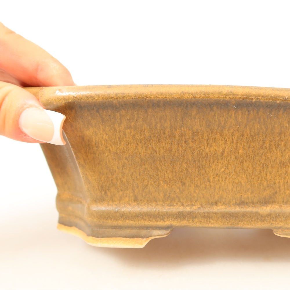 Keramische bonsaipot 18 x 15 x 6 cm, kleur: roze