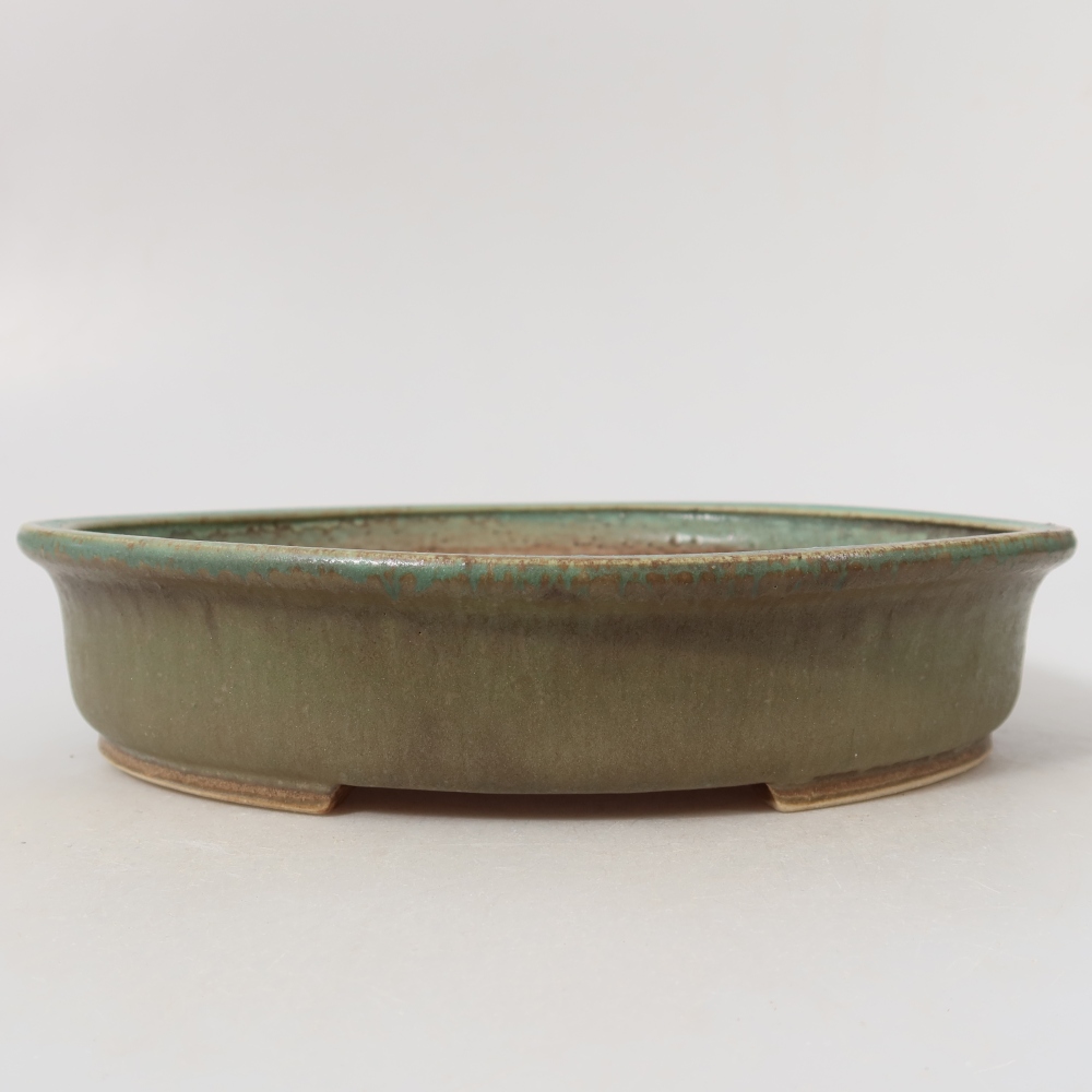 Bonsaischaal van keramiek 24 x 21 x 5 cm, groen