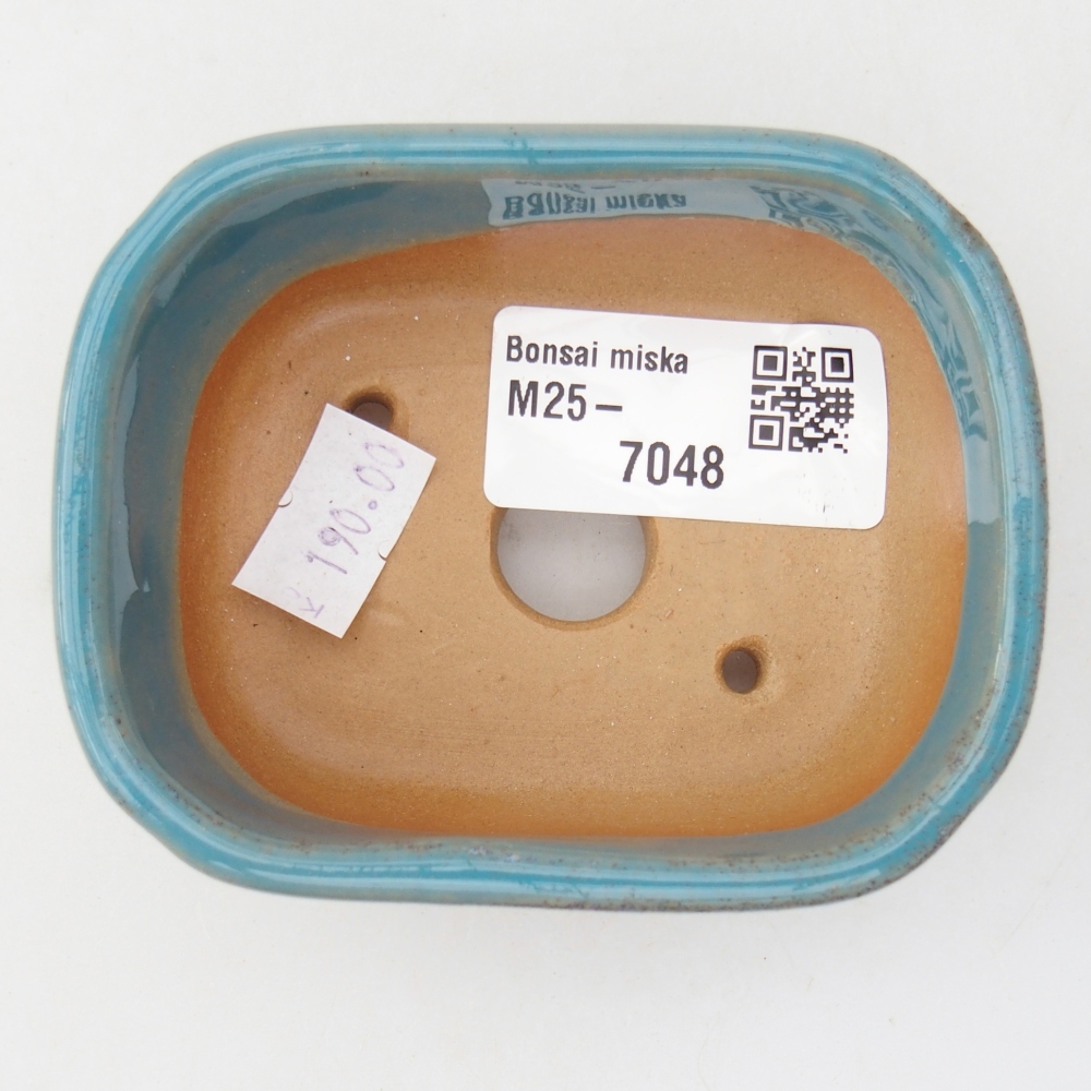 Bonsaischaal van keramiek 26 x 26 x 8 cm, kleur rood