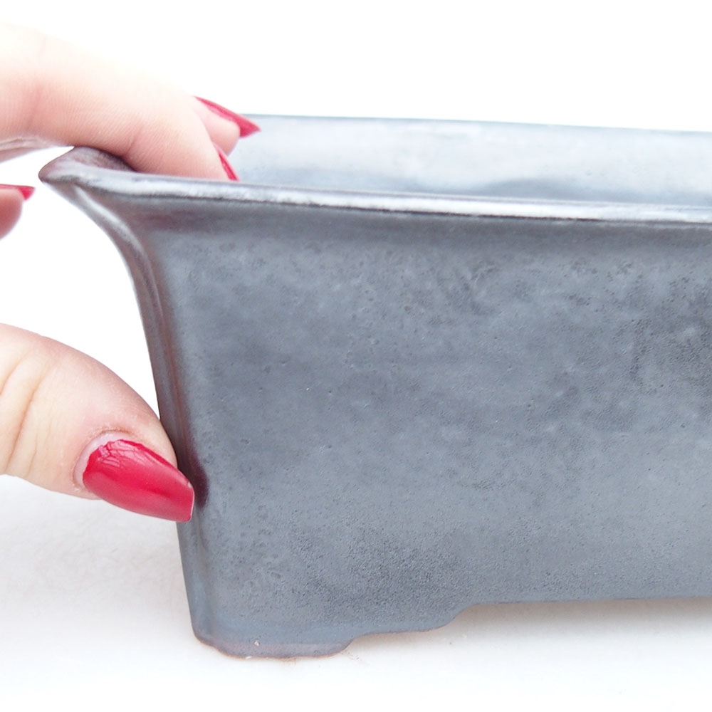 Bonsaischaal van keramiek 18 x 14 x 7,5 cm, zwart