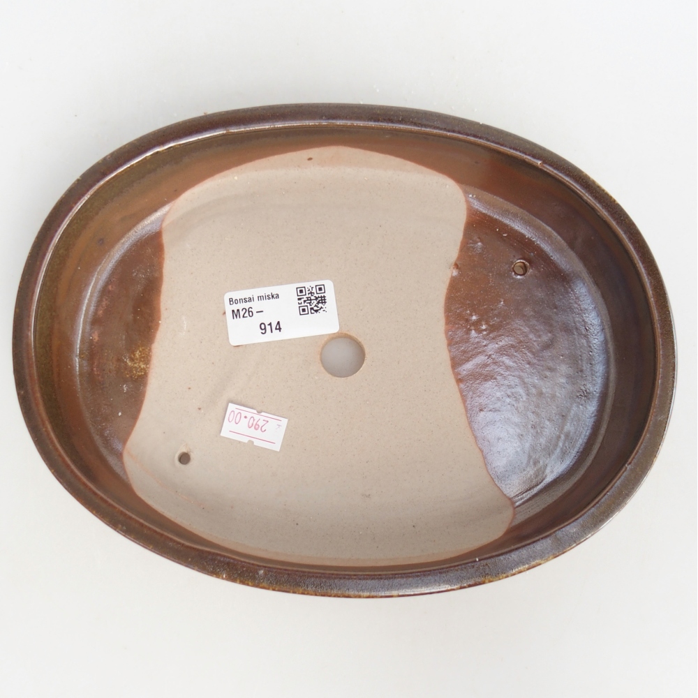 Bonsaischaal van keramiek 22 x 17 x 4 cm, bruin