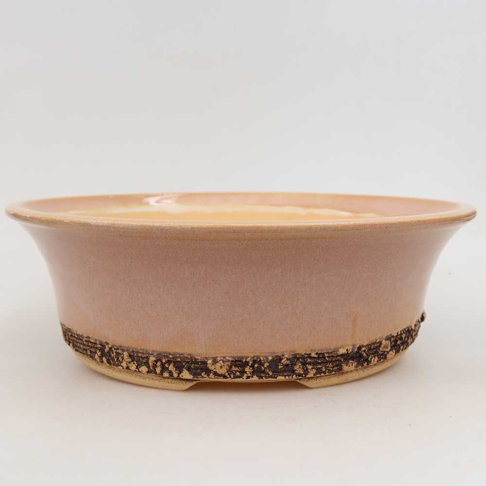 Keramische bonsaipot 26,5 x 26,5 x 8 cm, kleur roze
