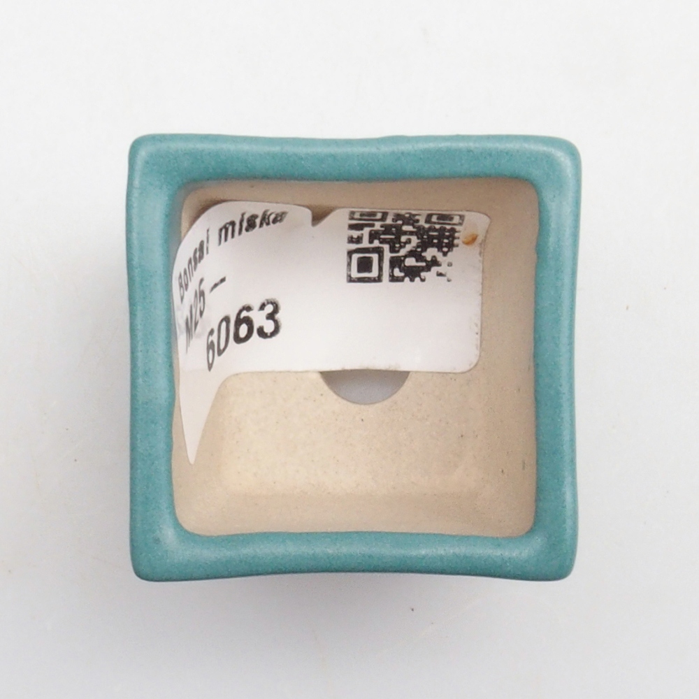 Bonsaischaal van keramiek 6,5 x 5,5 x 4 cm, kleur blauw