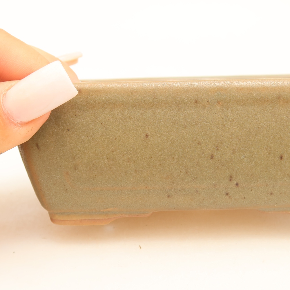 Keramische bonsaipot 13 x 9 x 5 cm, kleur grijs