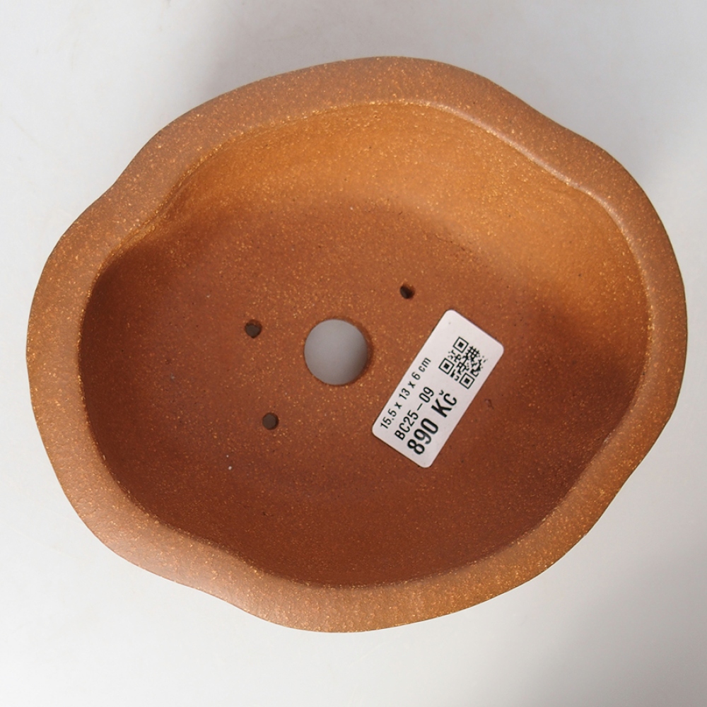 Bonsaischaal van keramiek 15,5 x 13 x 6 cm, bruin