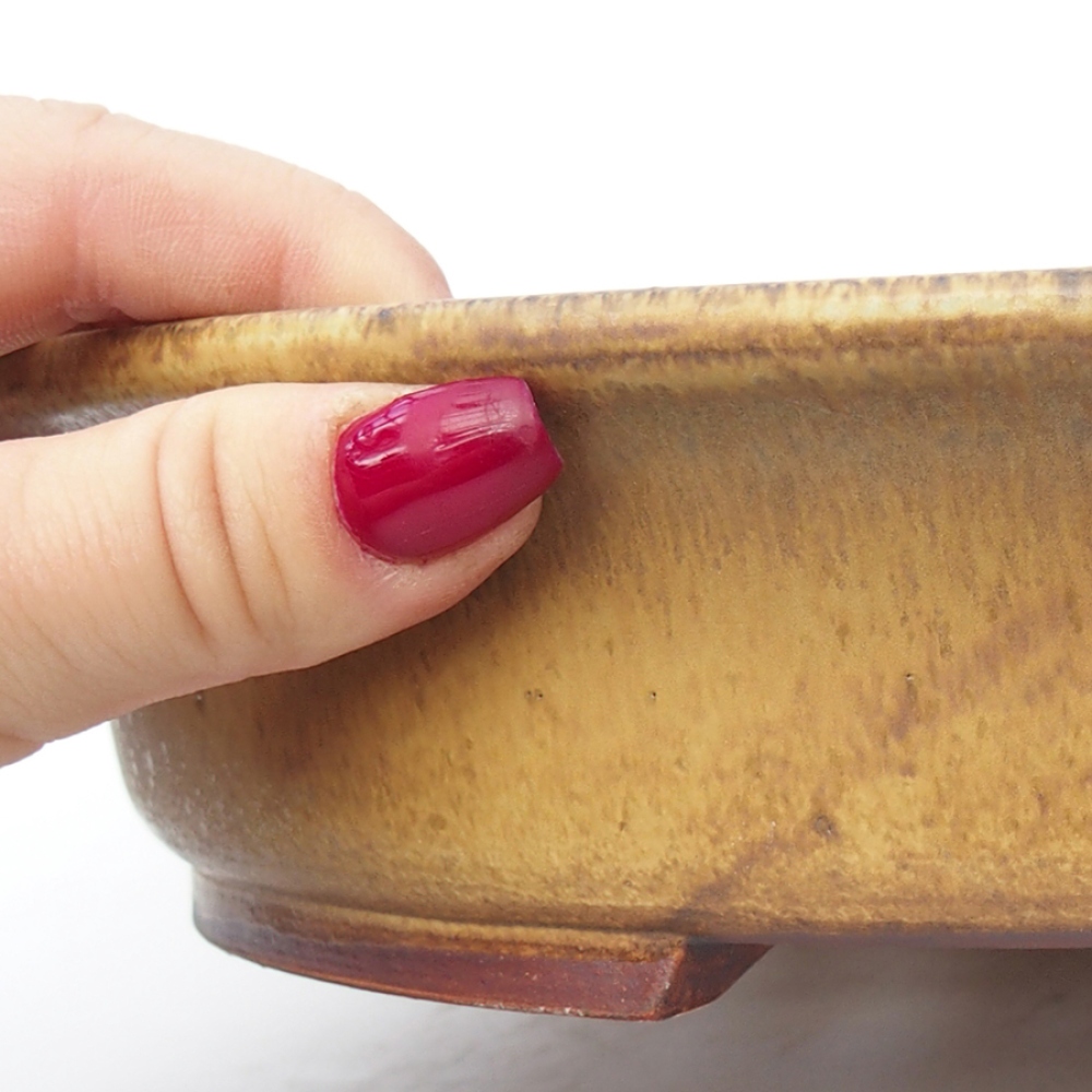 Bonsaischaal van keramiek 26,5 x 24 x 5,5 cm, groen