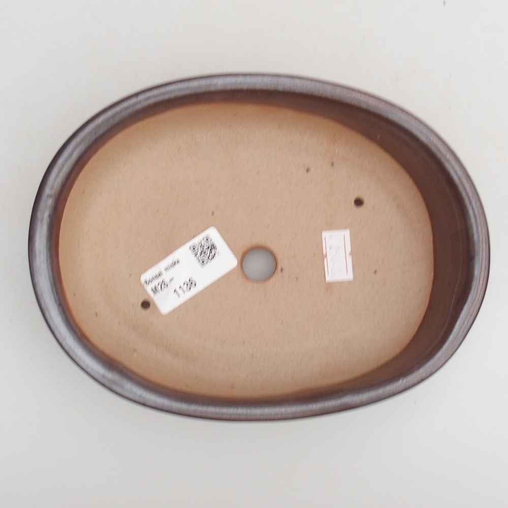 Bonsaischaal van keramiek 19 x 14 x 4,5 cm, bruin