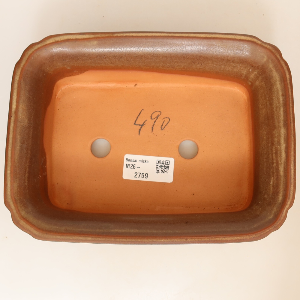 Keramische schaal  20 x 15,5 x 5,5 cm, kleur bruin