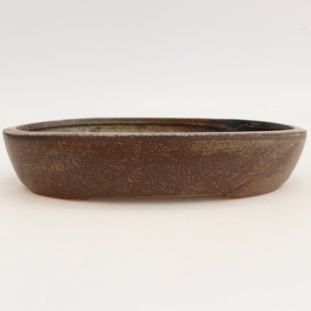 Bonsaischaal van keramiek 22 x 17 x 4 cm, bruin