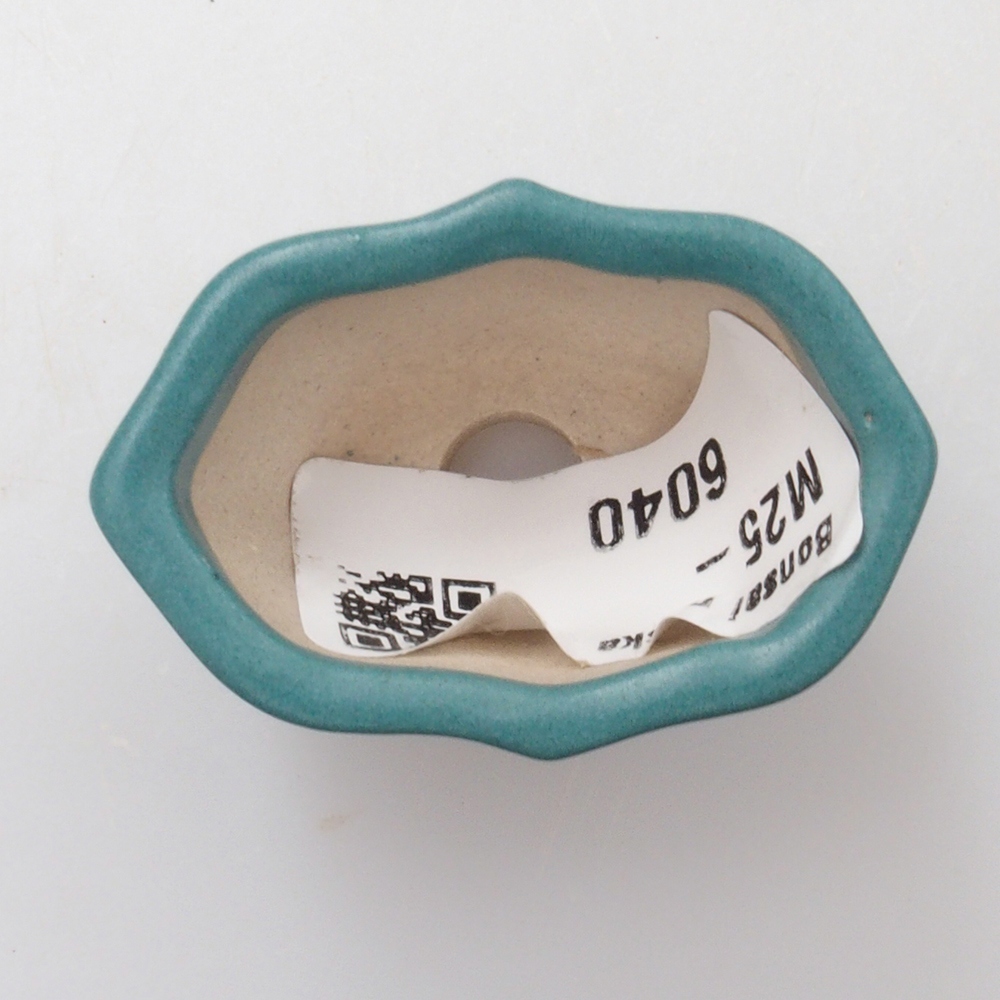 Bonsaischaal van keramiek 6,5 x 5,5 x 4 cm, kleur blauw