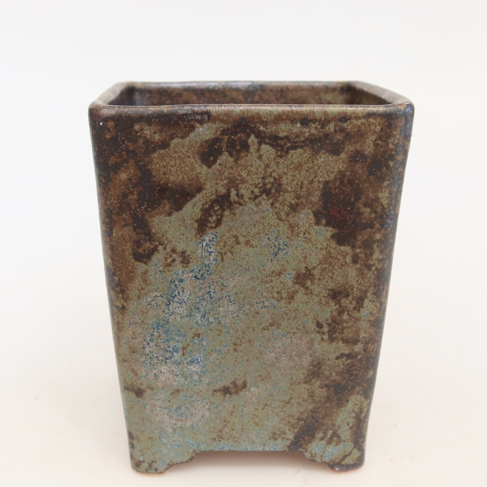 Keramische bonsaischaal 9 x 9 x 11,5 cm, kleur bruin