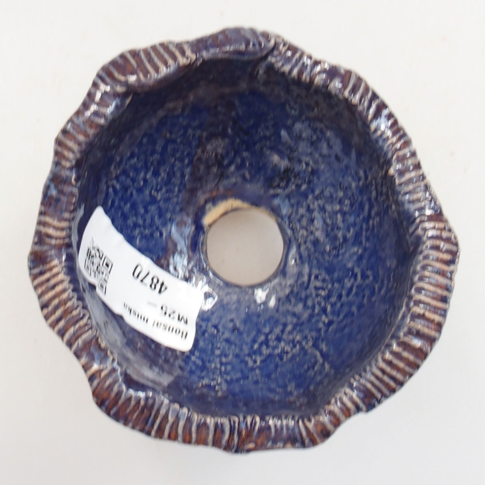 Keramische schaal 8 x 7 x 5,5 cm , kleur blauw