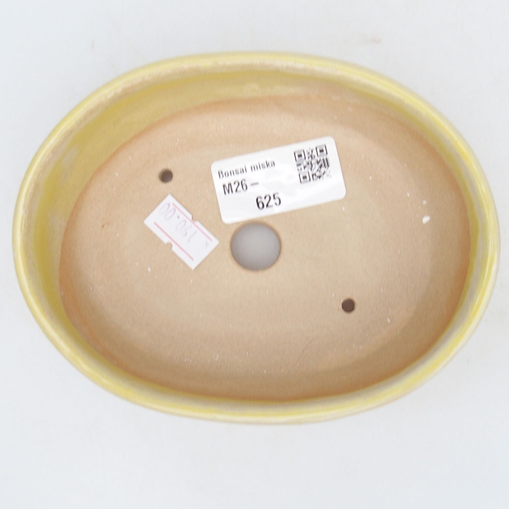 Bonsaischaal van keramiek 13,5 x 10,5 x 4 cm, geel