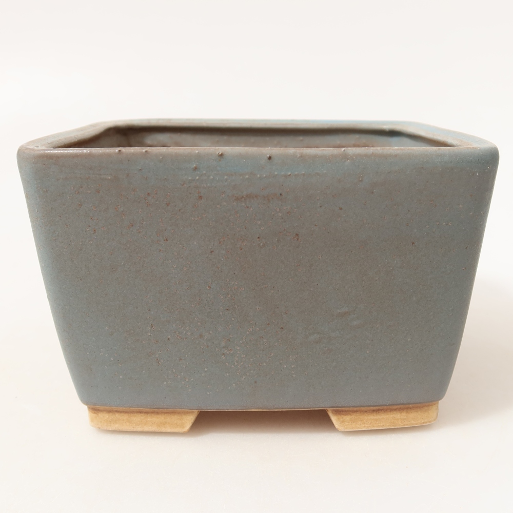 Keramische bonsaipot 13 x 13 x 8 cm, kleur: blauw