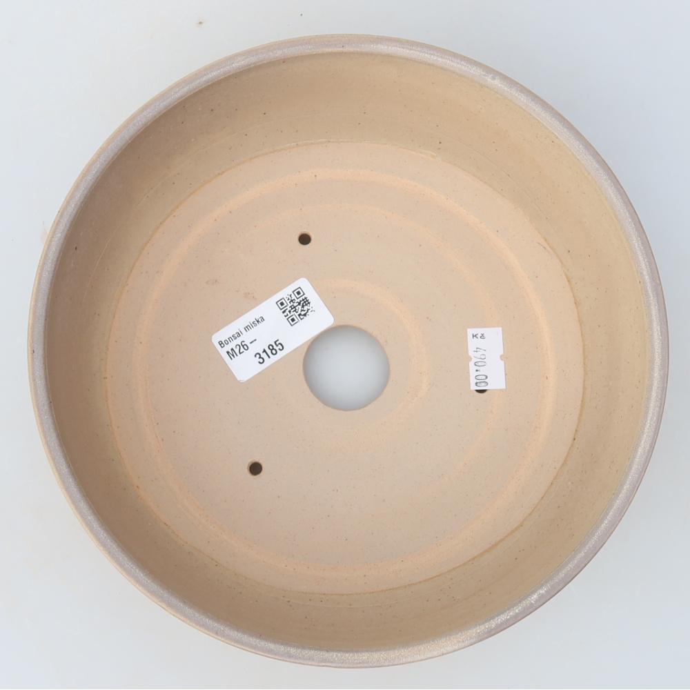 Bonsaischaal van keramiek 19,5 x 19,5 x 6,5 cm, kleur beige