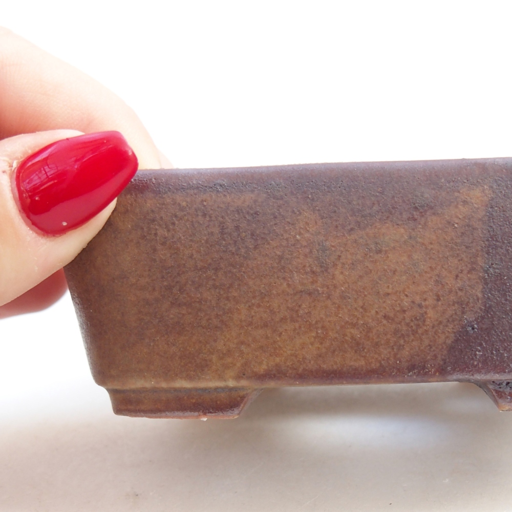 Bonsaischaal van keramiek 26 x 26 x 8 cm, kleur rood