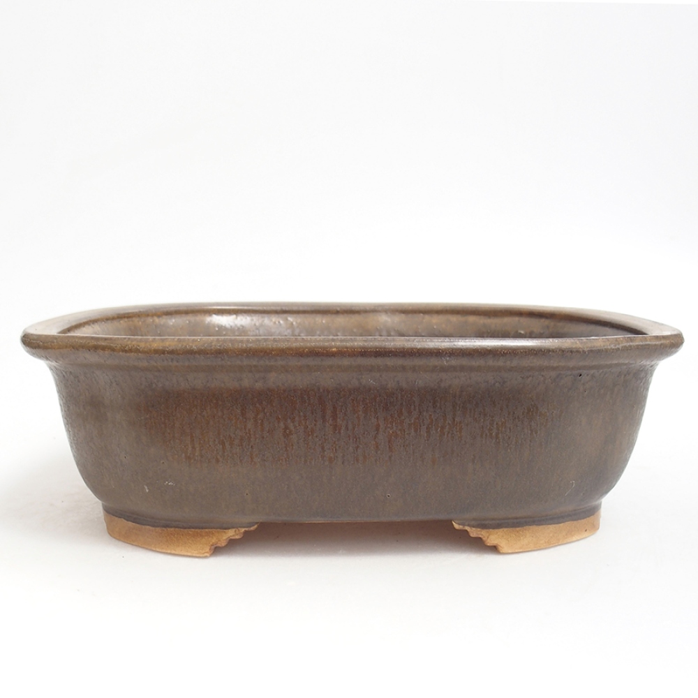 Bonsaischaal van keramiek 25 x 21 x 7,5 cm, bruin
