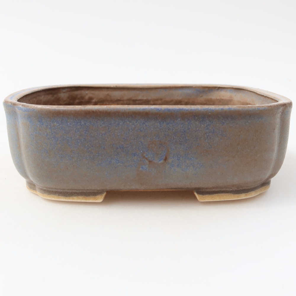 Keramische bonsaipot 14 x 12 x 4 cm, kleur: blauw