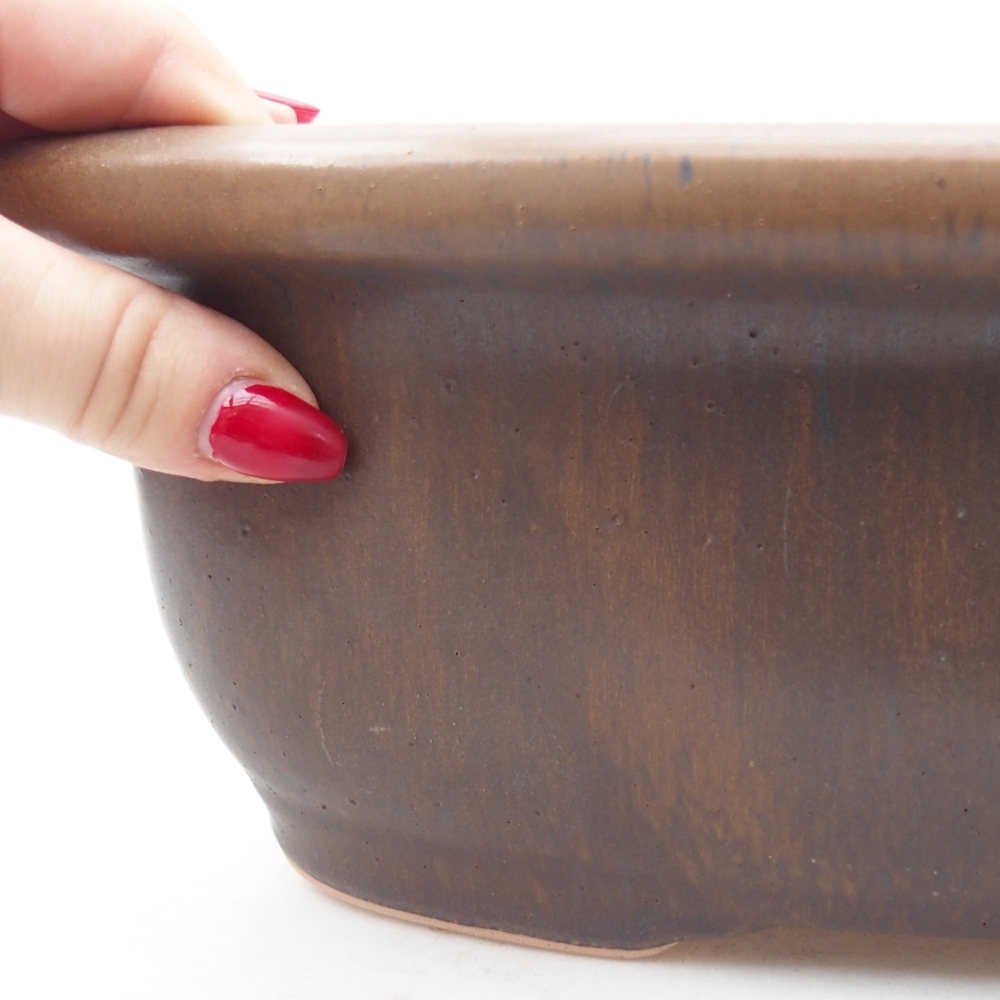 Bonsaischaal van keramiek 30 x 25 x 10 cm, bruin