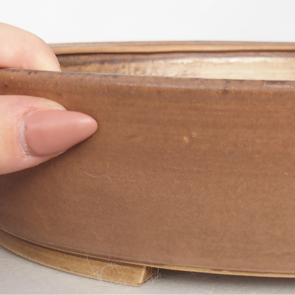 Bonsaischaal van keramiek 31,5 x 27,5 x 6,5 cm, roze