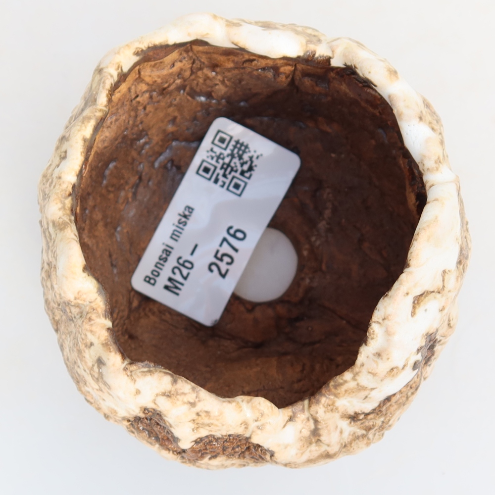 Keramische schaal  7 x 7 x 6 cm, kleur witbruin