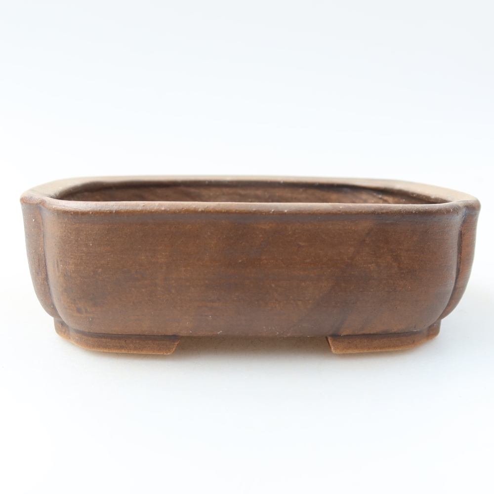 Bonsaischaal van keramiek 13,5 x 12 x 4 cm, bruin