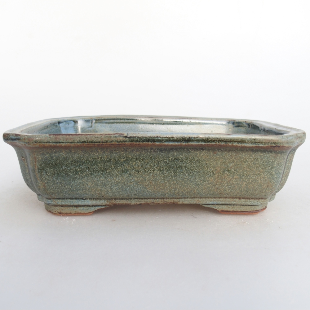 Bonsaischaal van keramiek 26 x 26 x 8 cm, kleur rood