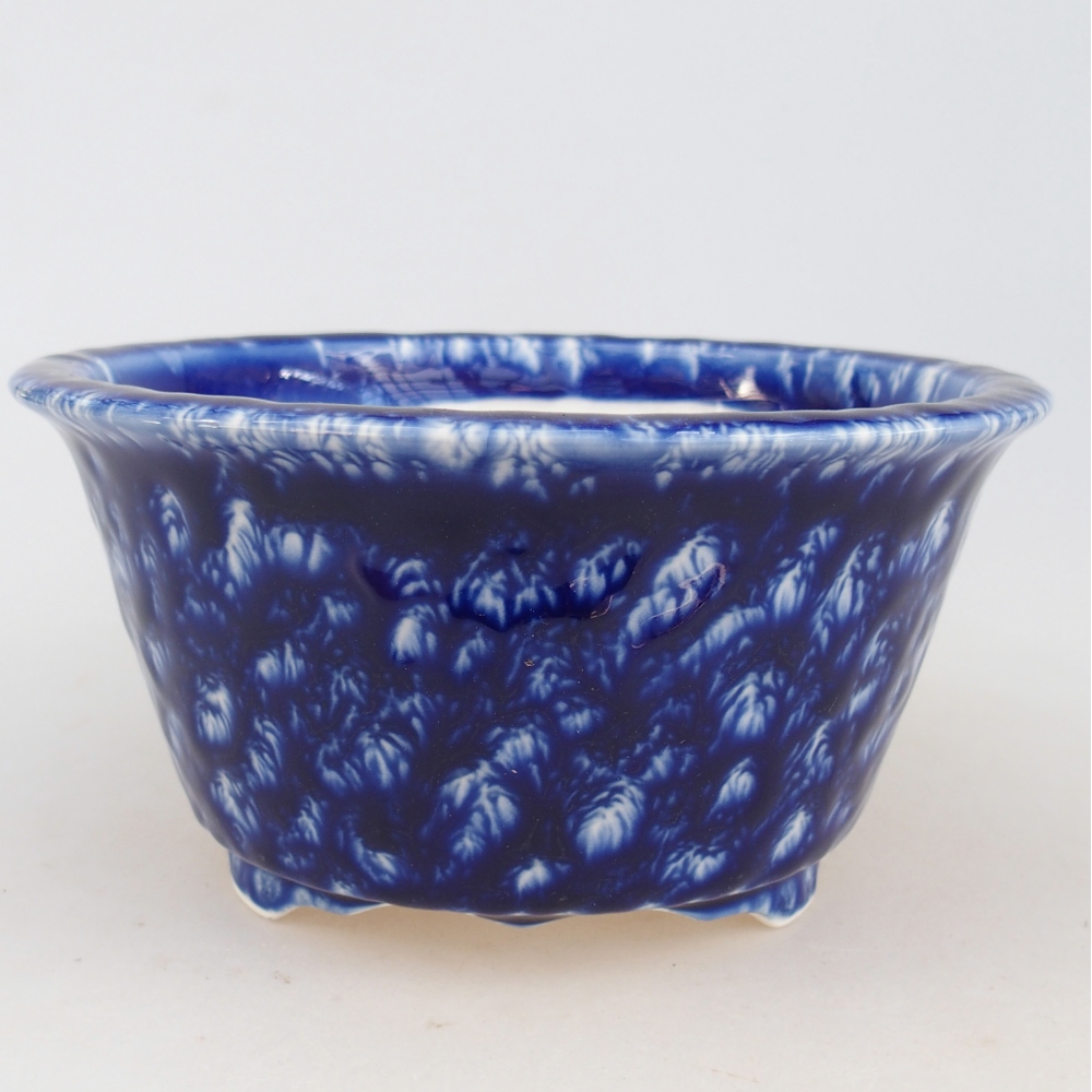 Bonsaischaal van keramiek 16 x 16 x 8,5 cm, kleur blauw