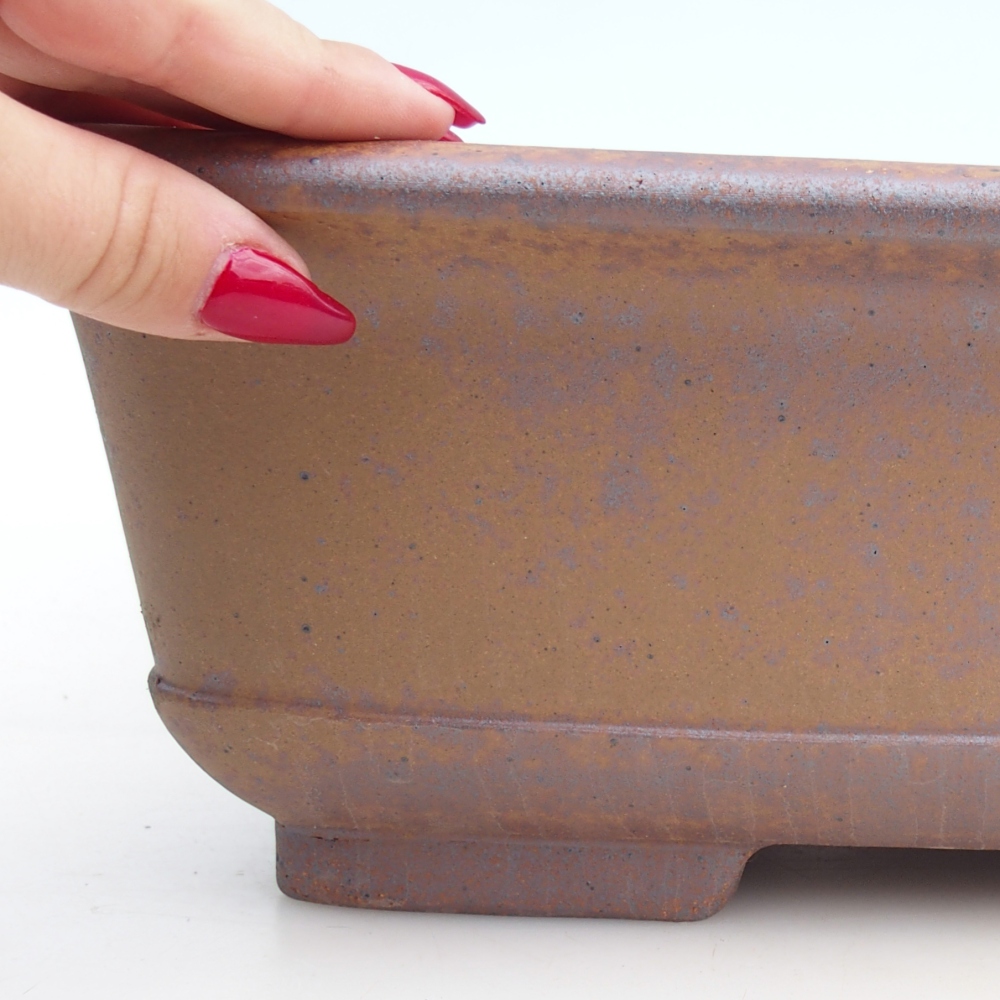 Bonsaischaal van keramiek 37 x 28 x 12 cm, metaalkleur