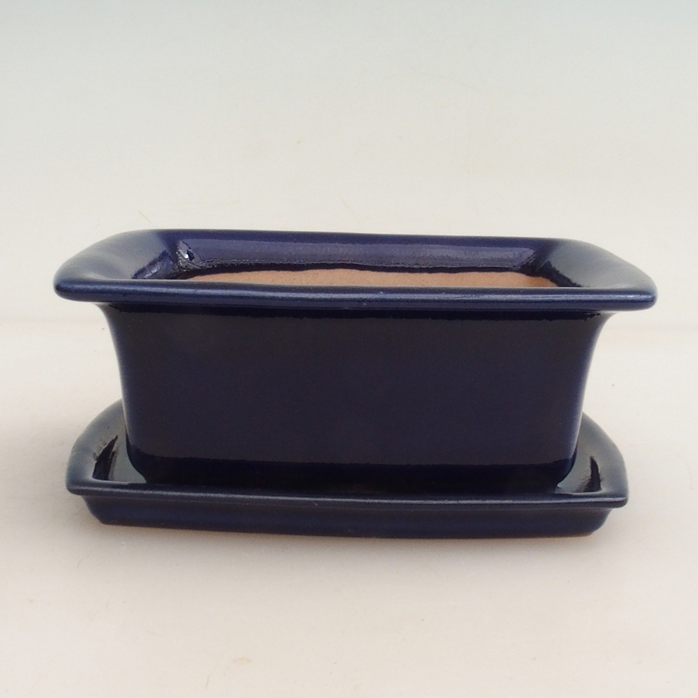 Bonsai kom + schotel H11 - 11,5 x 10 x 4 cm - blauw