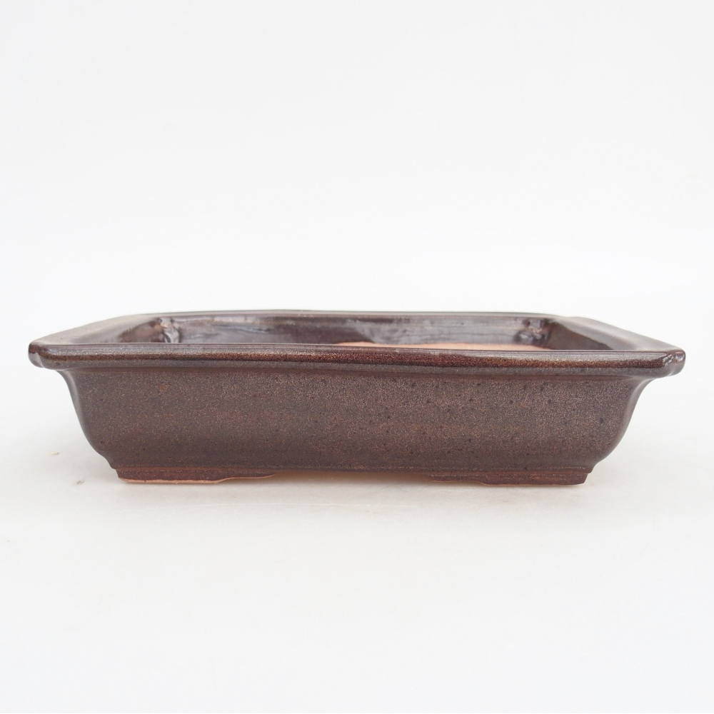 Bonsaischaal van keramiek 18 x 13,5 x 4,5 cm, bruin