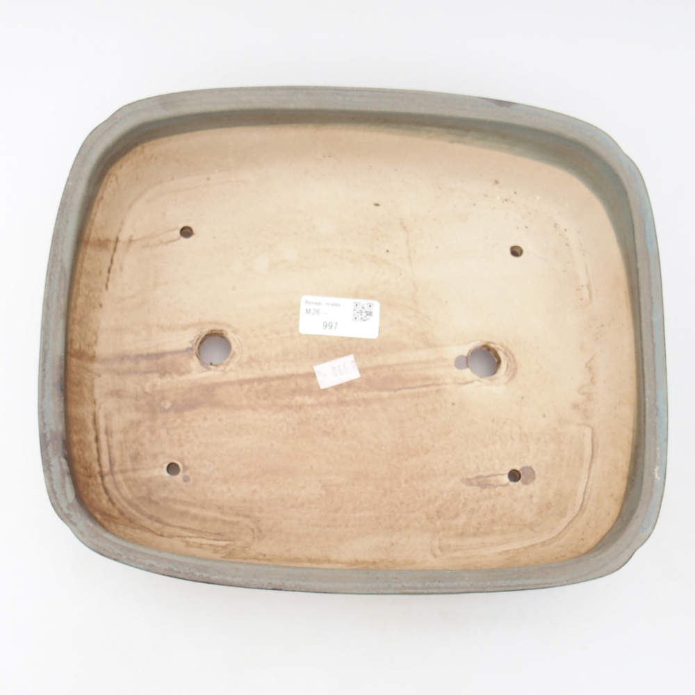 Bonsaischaal van keramiek 28,5 x 24 x 7 cm, kleur blauw