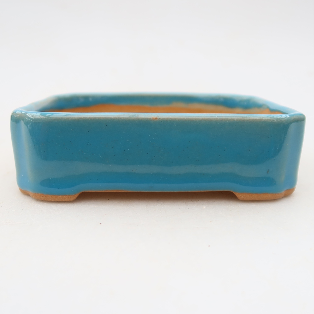 Keramische bonsaipot 10,5 x 9 x 3 cm, kleur: blauw