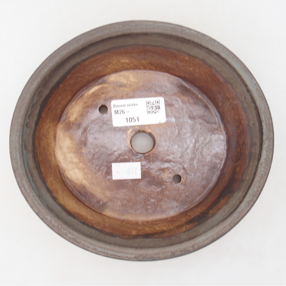 Bonsaischaal van keramiek 17,5 x 16 x 5 cm, kleur blauw