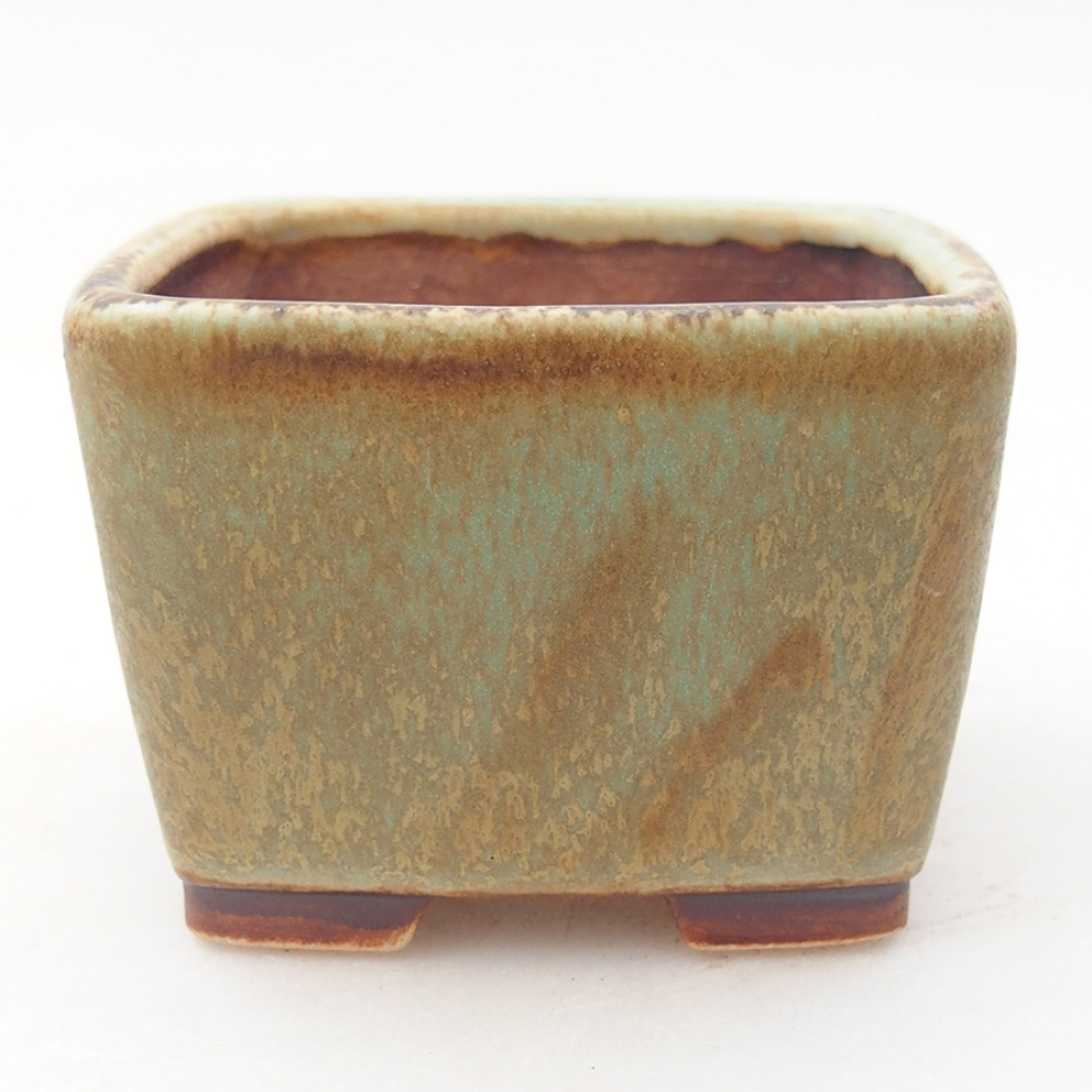 Bonsaischaal van keramiek 6 x 6 x 4,5 cm, groen